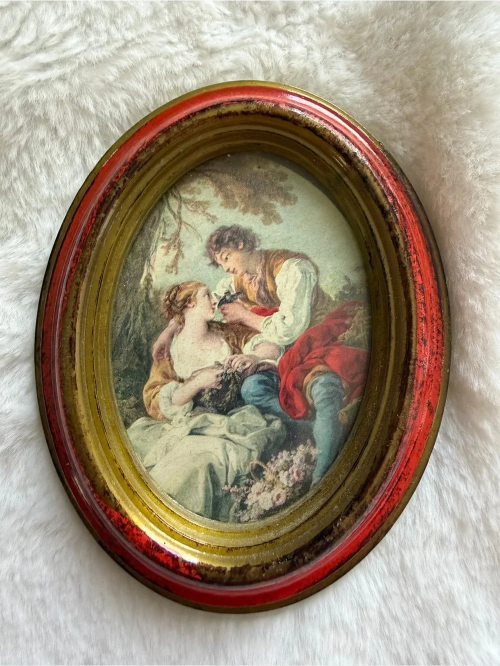 Set of 4 Vintage Italian Florentine Prints & Gold Renoir Wall Art